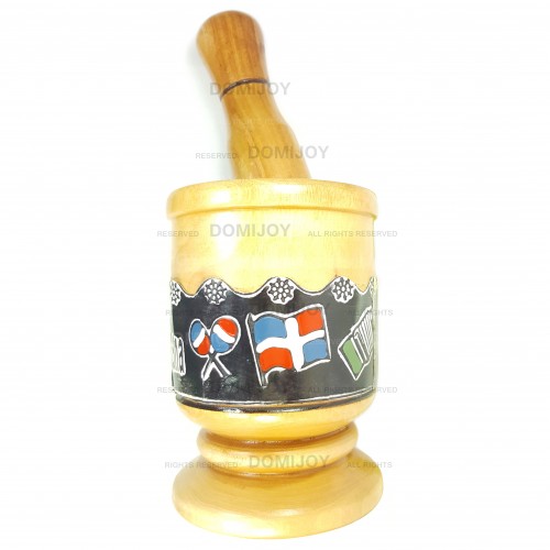 Dominican Mortar and Pestle Pilon with Typical Cultural Designs