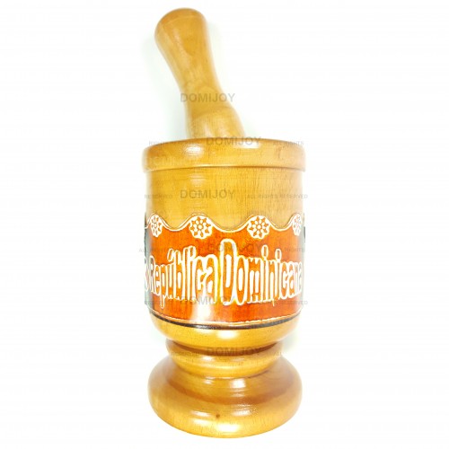 Dominican Mortar and Pestle Pilon with Typical Cultural Designs