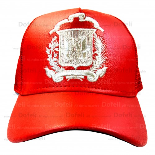 dominican-red-gray-shield-adjustable-size-cap-0