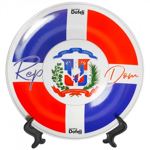 dominican-flag-shield-escudo-bandera-dominicano-plato-medium-ceramic-decorative-plate